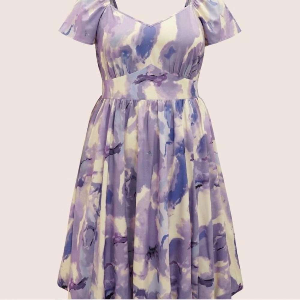 BloomChic Lavender and Cream Floral Mini Dress